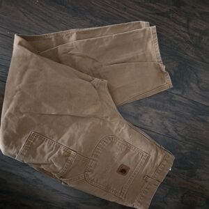 Carhartt Tan Cargo Work Pants with Utility Pockets
